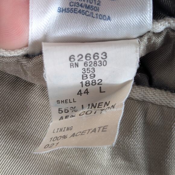 Lands End 44L Beige Linen Cotton Sport Coat Mens Made in USA 3 Button Blazer - Picture 6 of 9